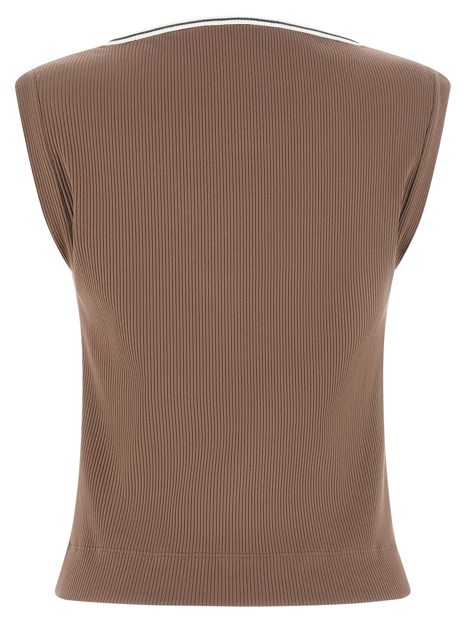 Brown Cotton Tank Tops