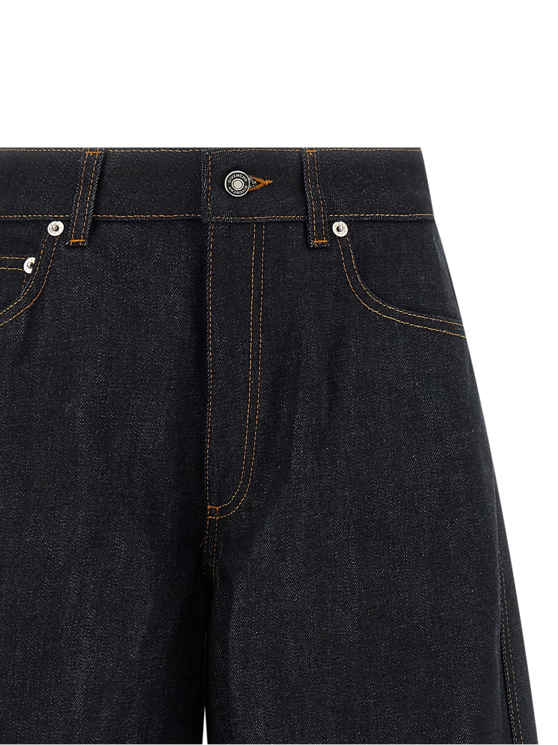 Blue Cotton Flared Jeans