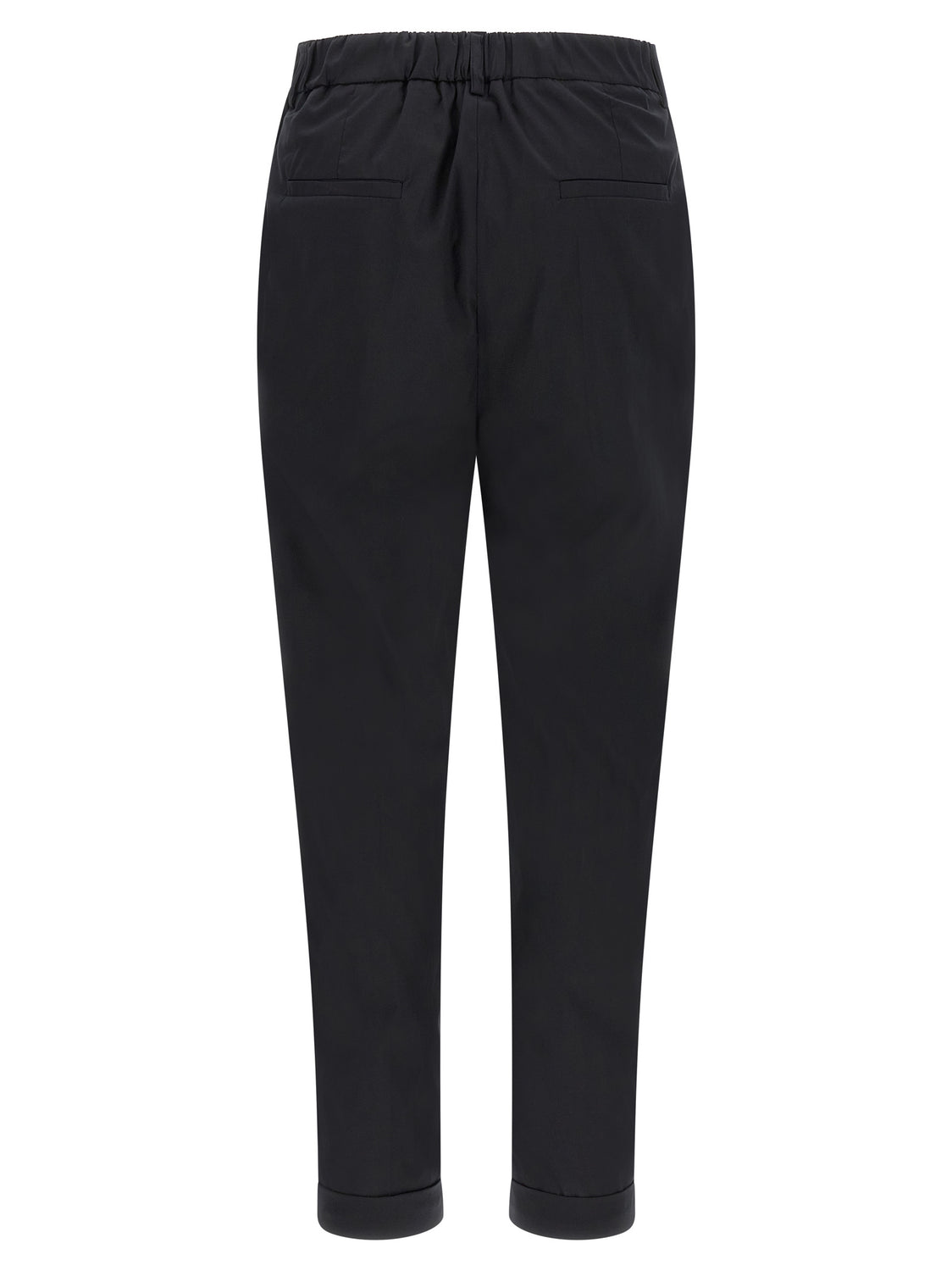 Black Cotton Casual Pants