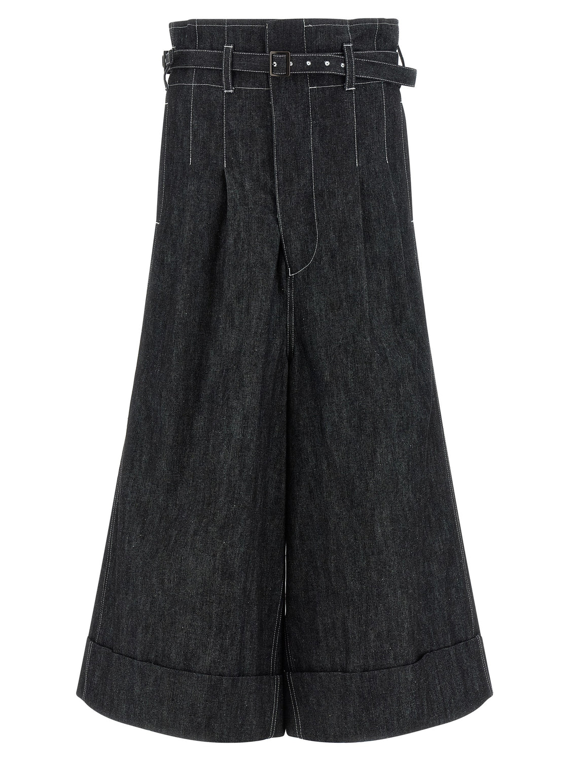 Black Cotton Bermuda Shorts
