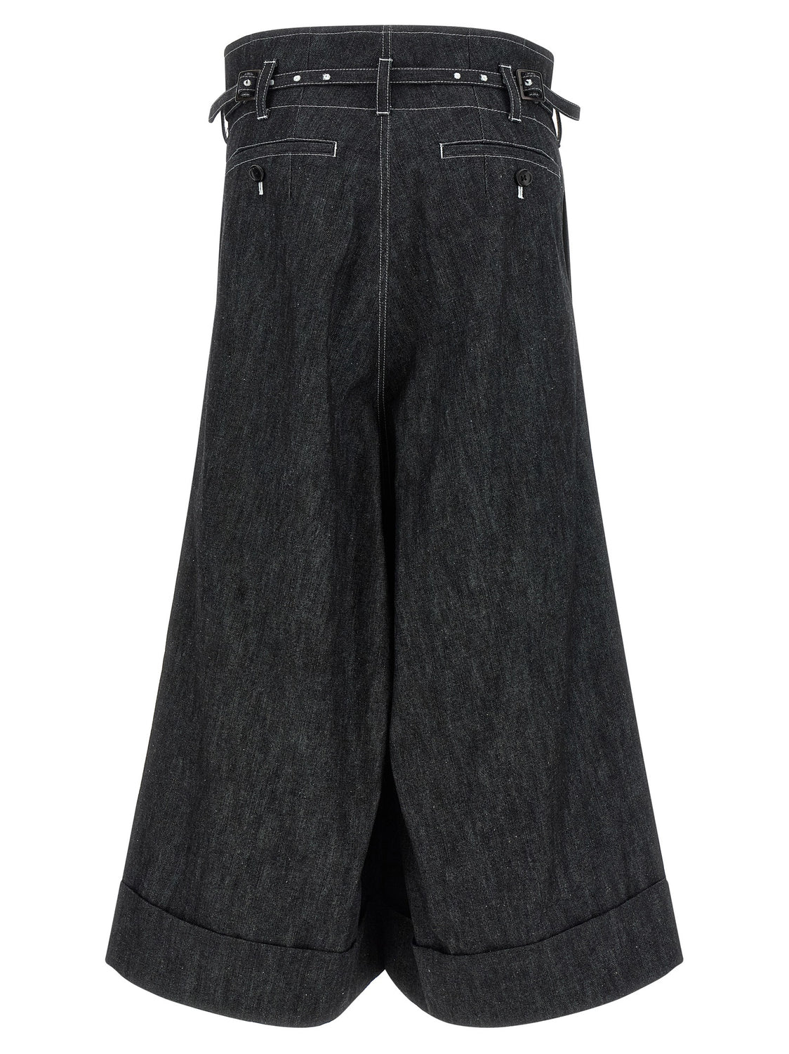 Black Cotton Bermuda Shorts