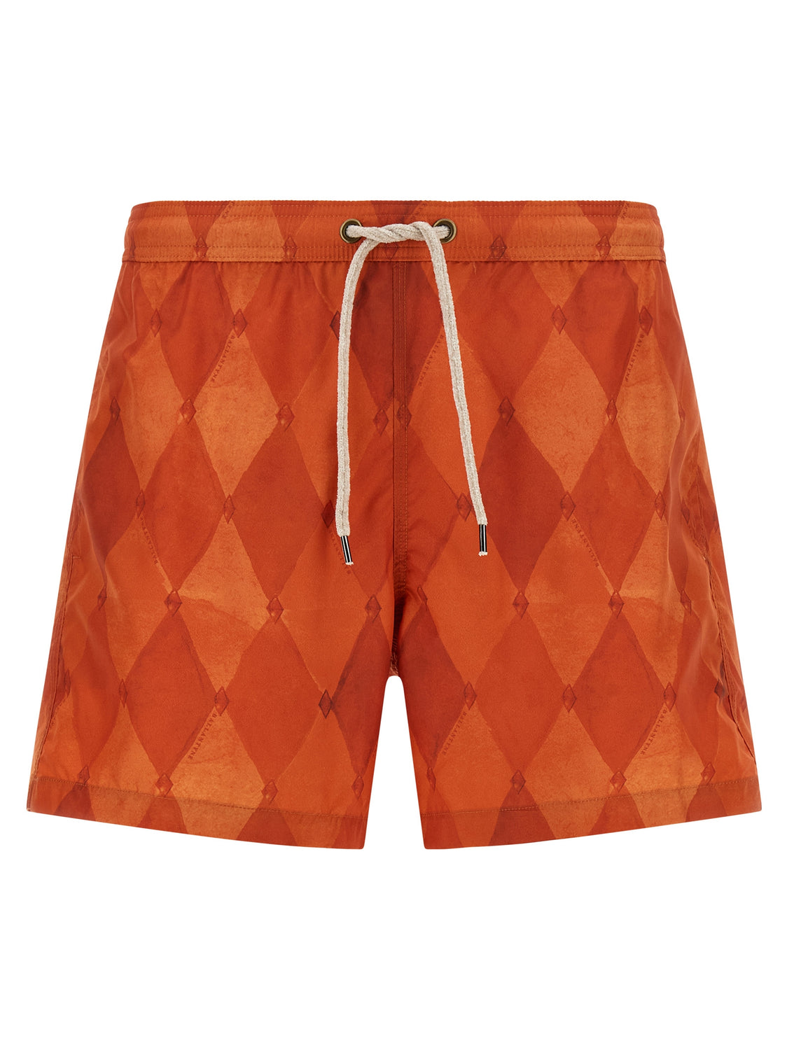 Orange Polyester Swim Shorts