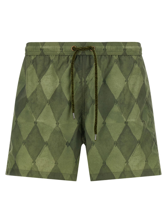 Bicolor Polyester Swim Shorts