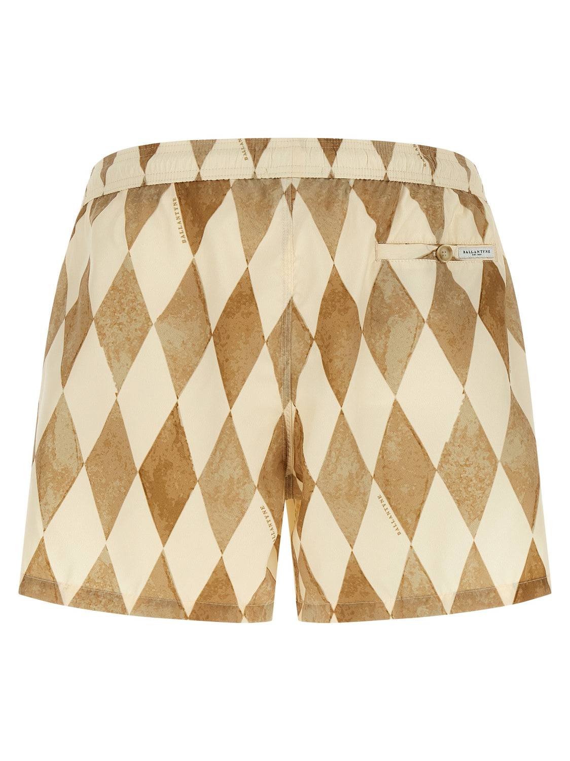 Beige Polyester Swim Shorts