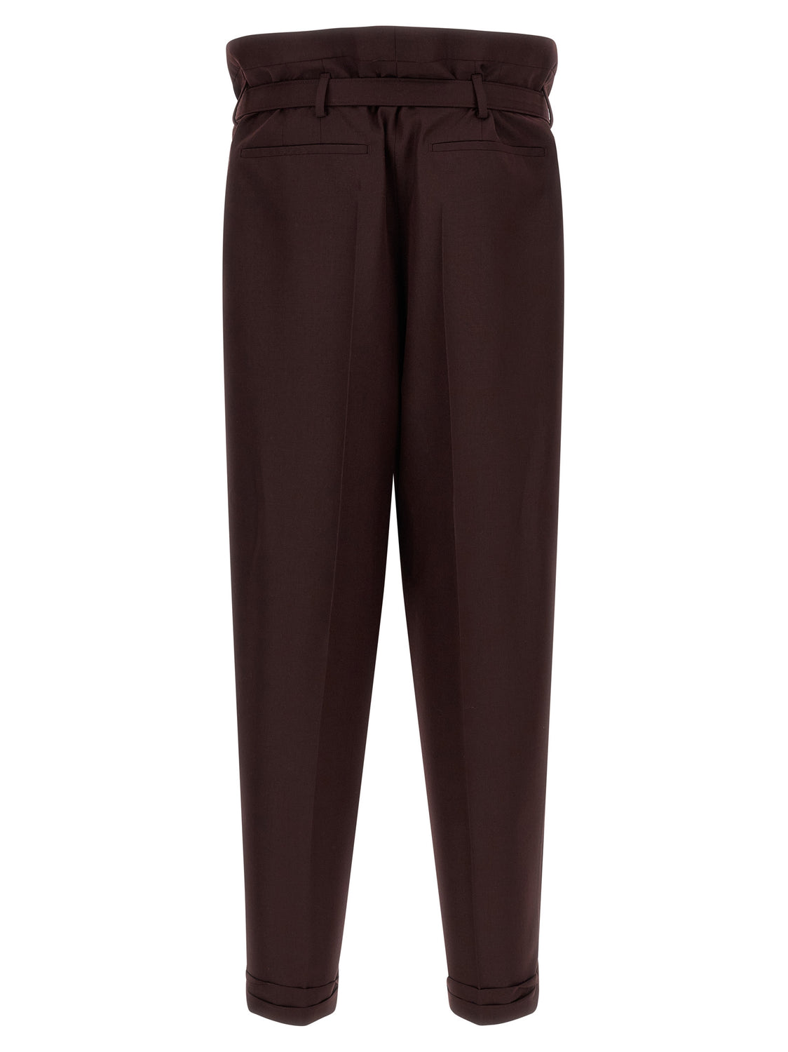 Purple Wool Casual Pants