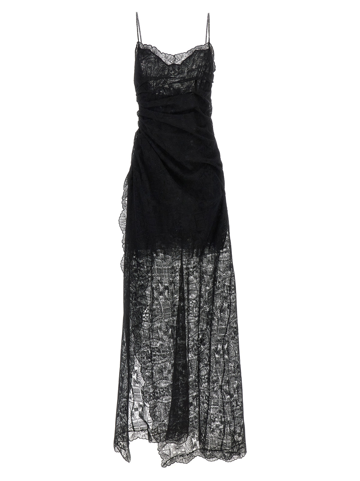 Black Polyester Long Dress
