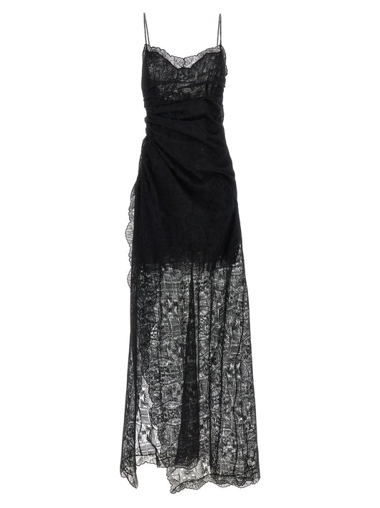 Black Polyester Long Dress
