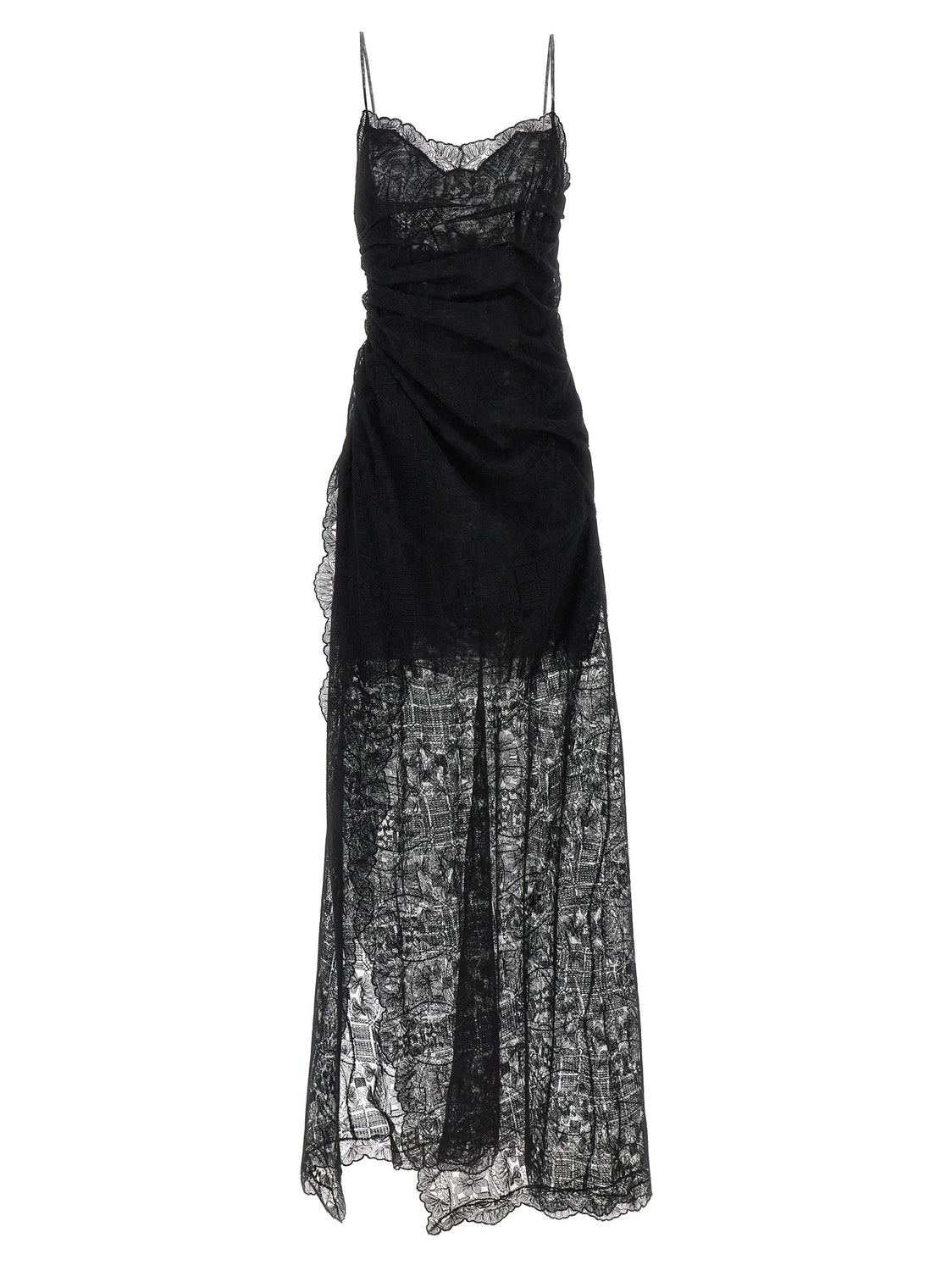 Black Polyester Long Dress