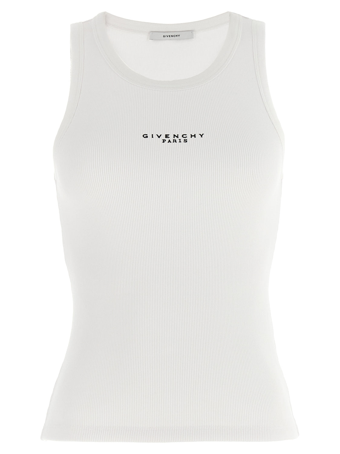 White Cotton Sleeveles T-Shirt