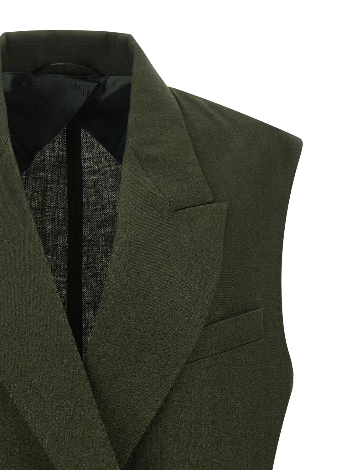 Bicolor Linen Sleeveless Jacket