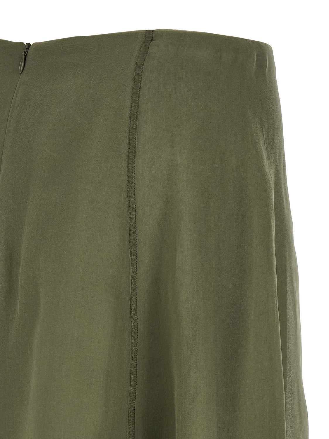 Bicolor Silk Midi Skirt