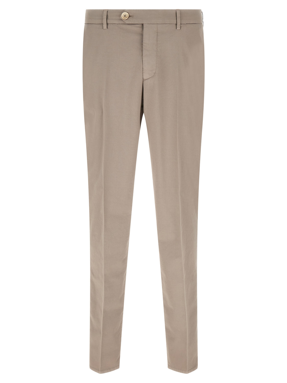 Beige Cotton Casual Pants