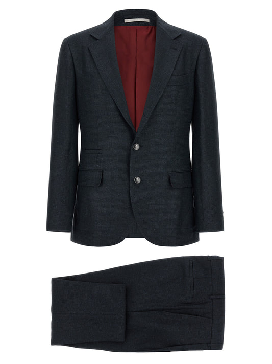 Blue Silk Two-Piece Suit