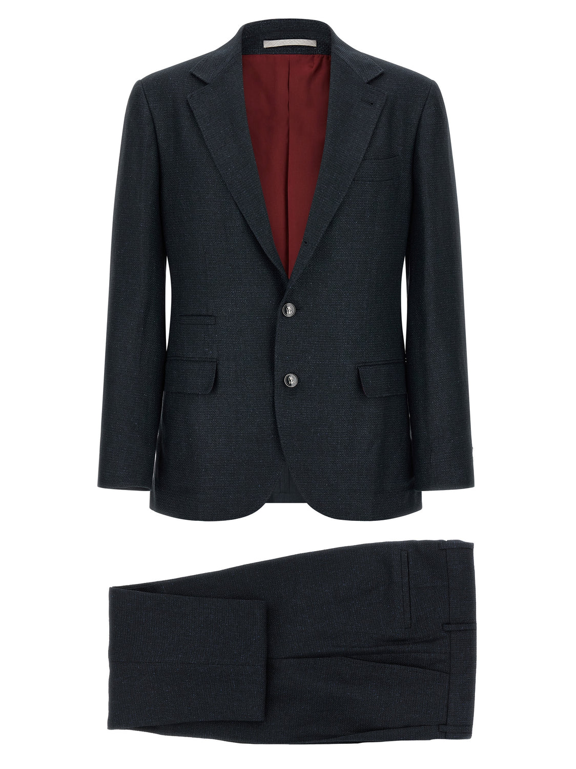 Blue Silk Two-Piece Suit