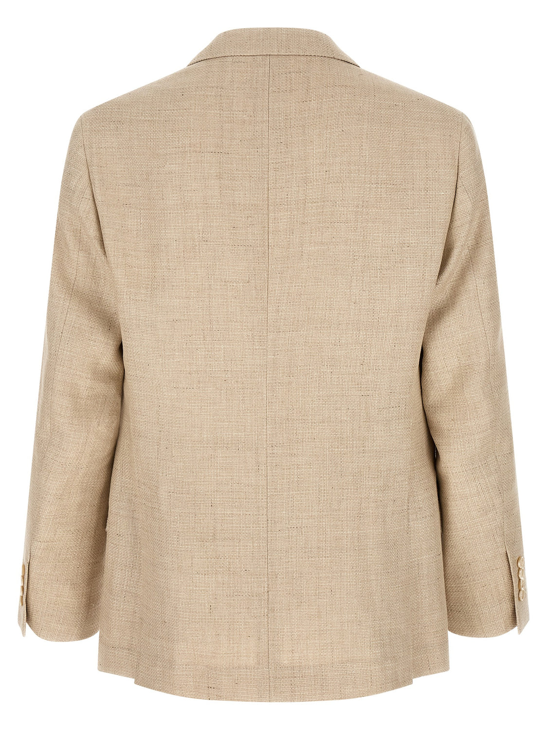 Beige Silk Two-Piece Suit