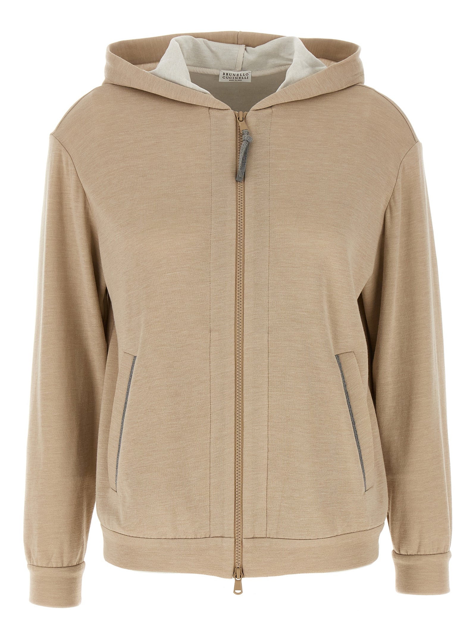 Beige Cotton Hoodie