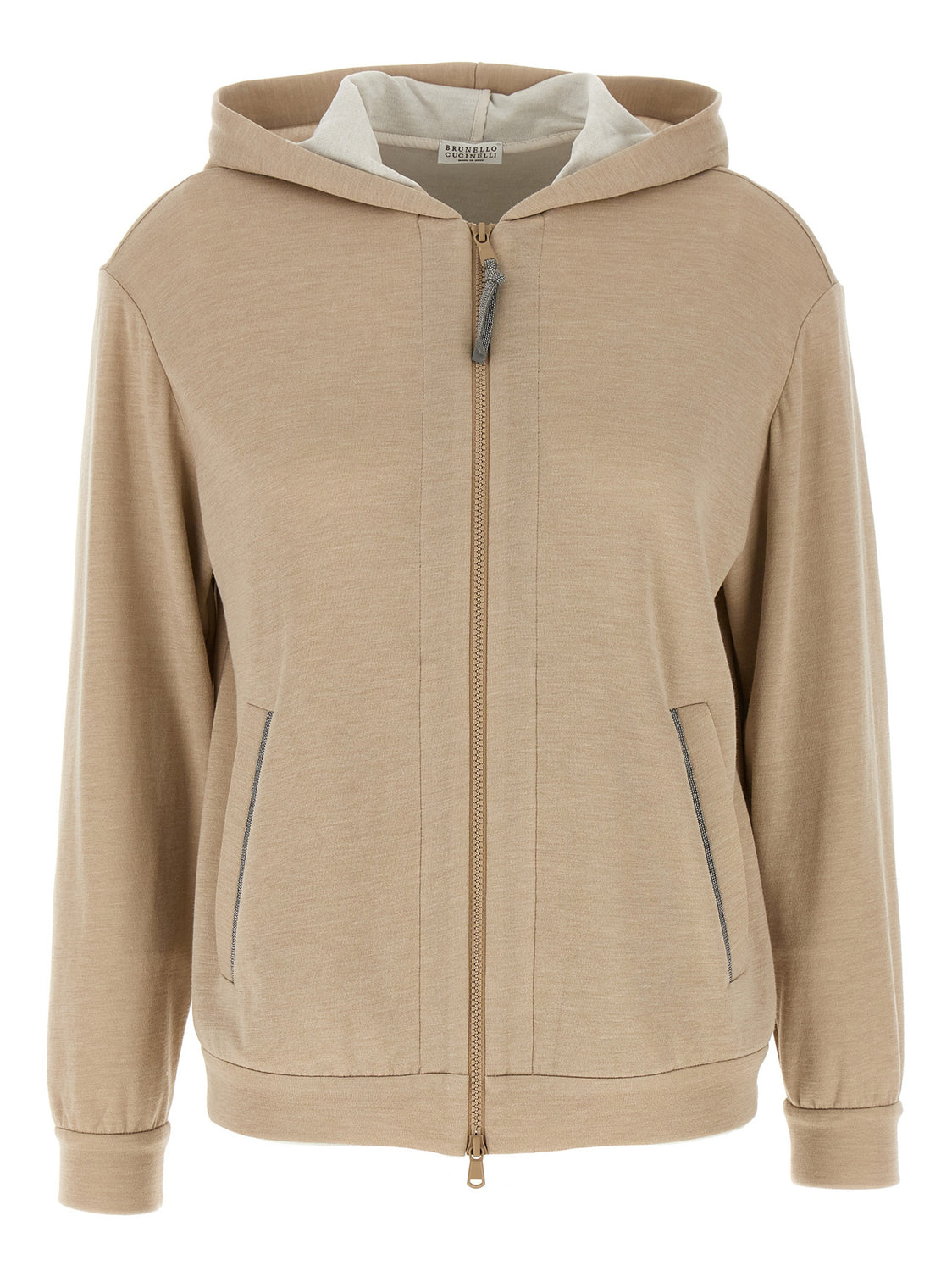 Beige Cotton Hoodie