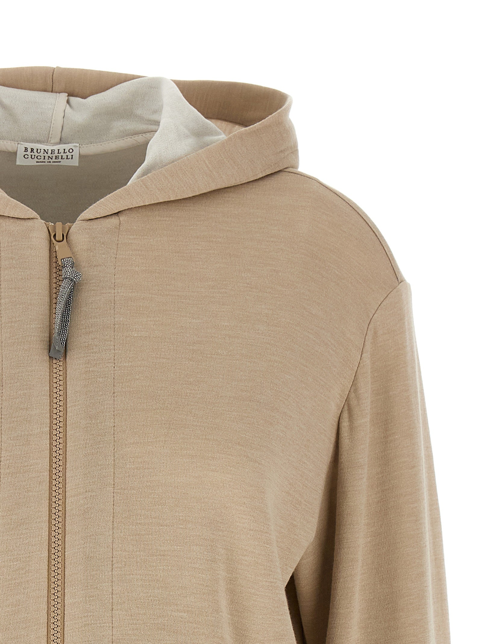 Beige Cotton Hoodie