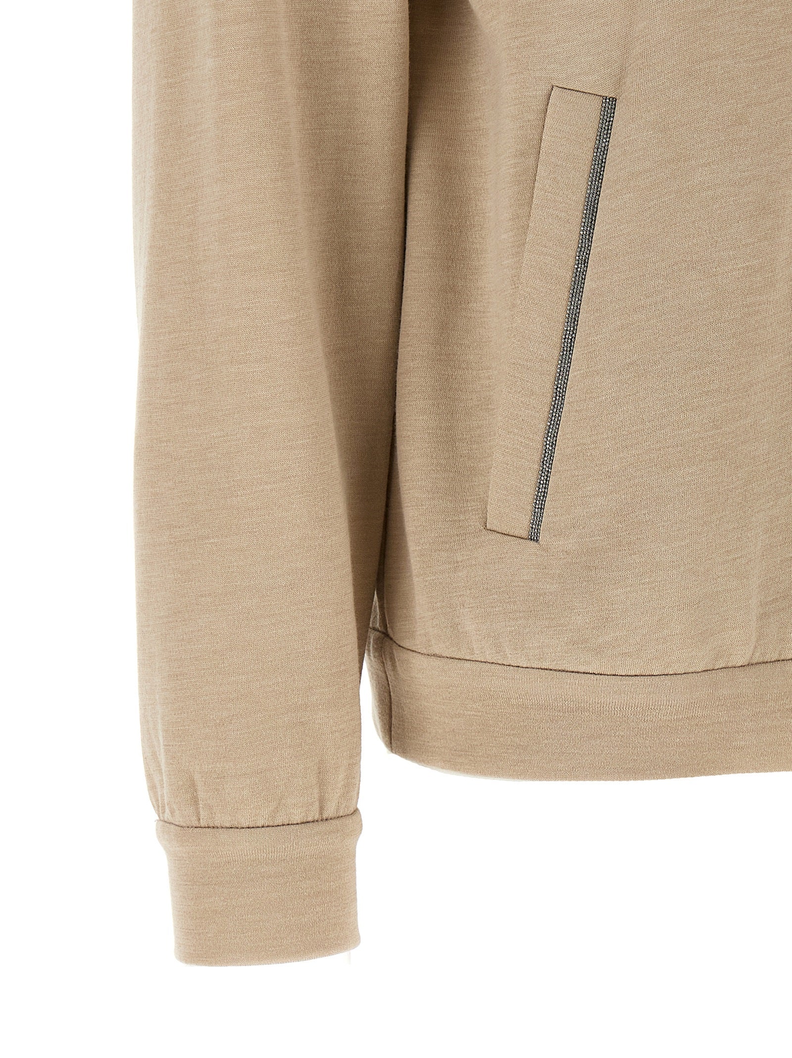 Beige Cotton Hoodie