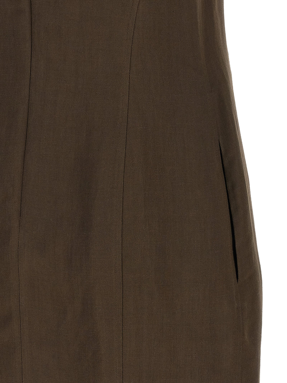 Brown Viscose Short Dress