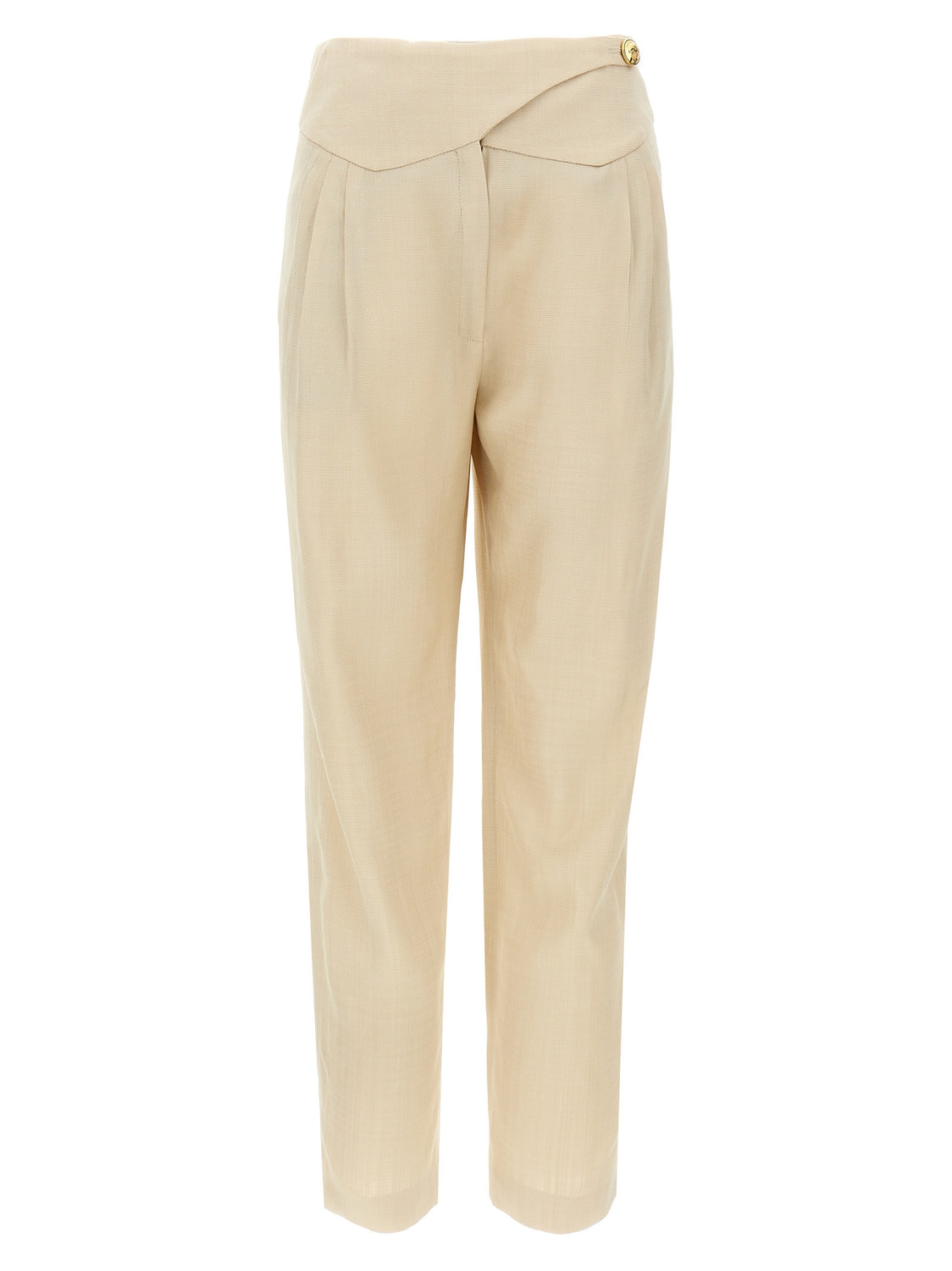 Beige Viscose Dress Pants