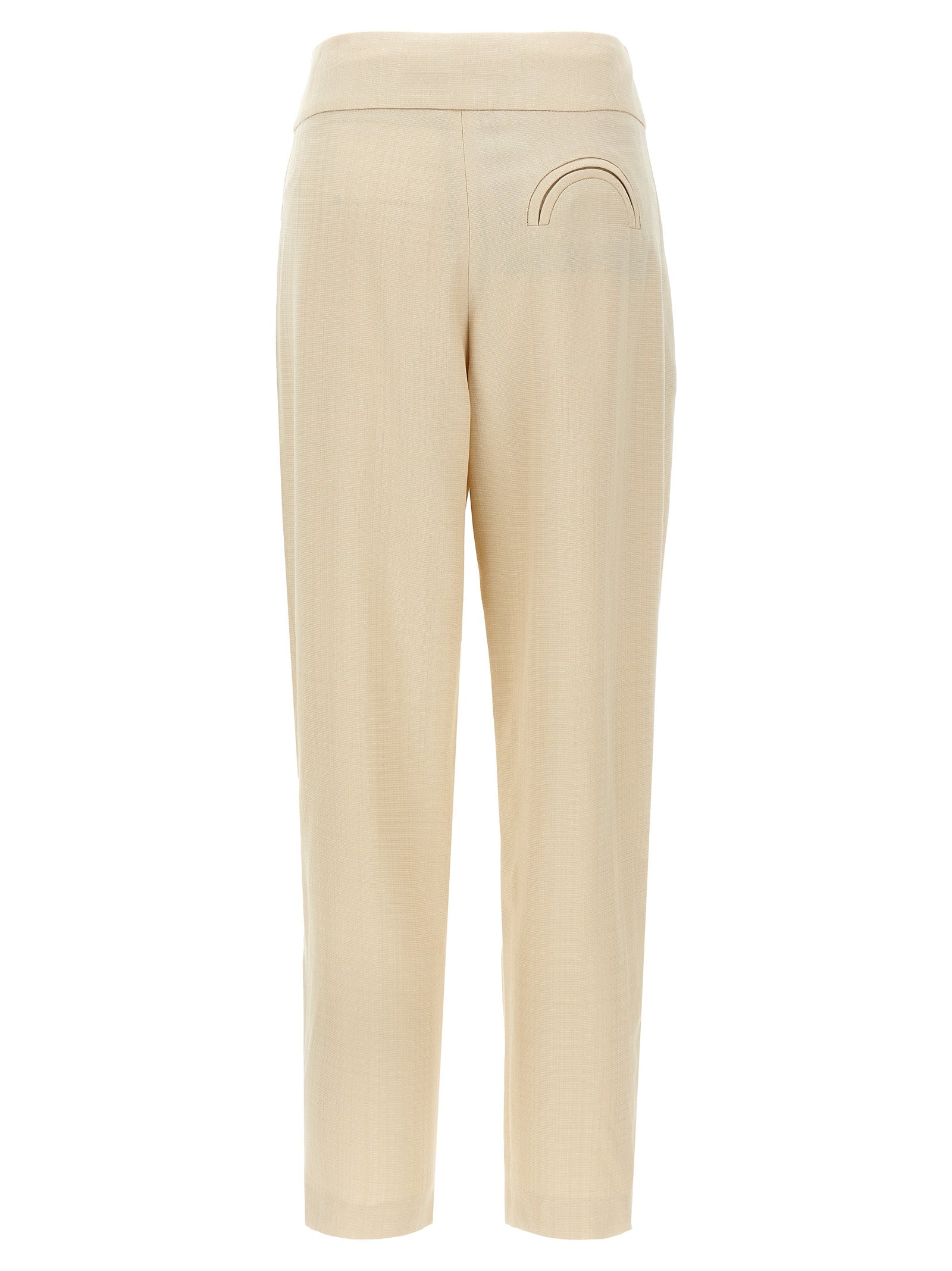 Beige Viscose Dress Pants
