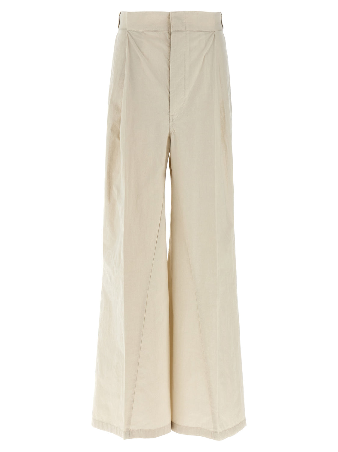 Beige Cotton Casual Pants