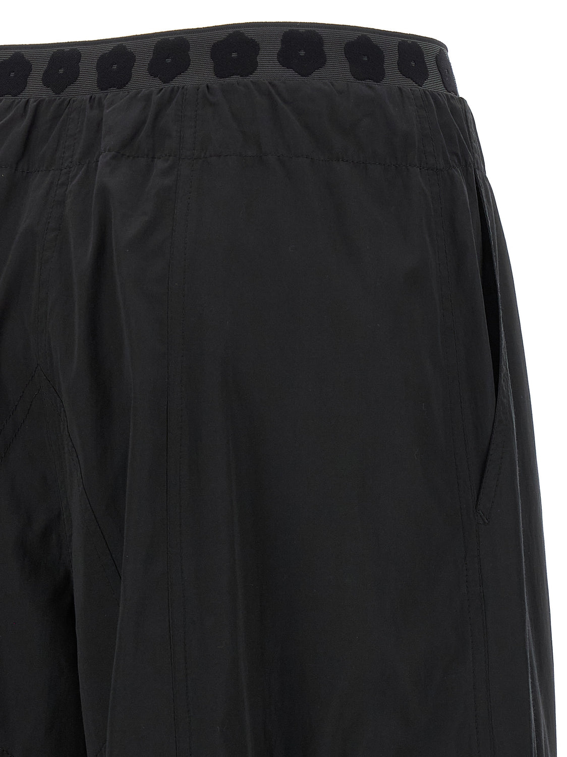 Black Polyester Cargo Pants
