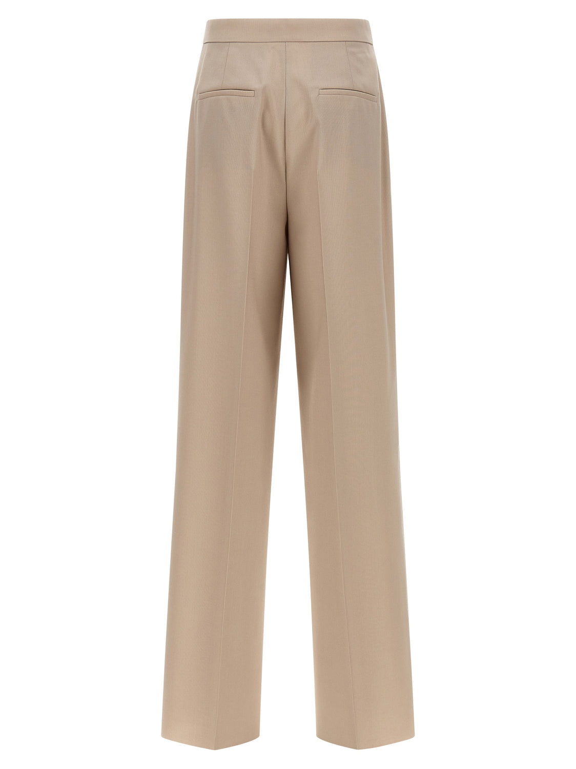 Beige Virgin Wool Dress Pants