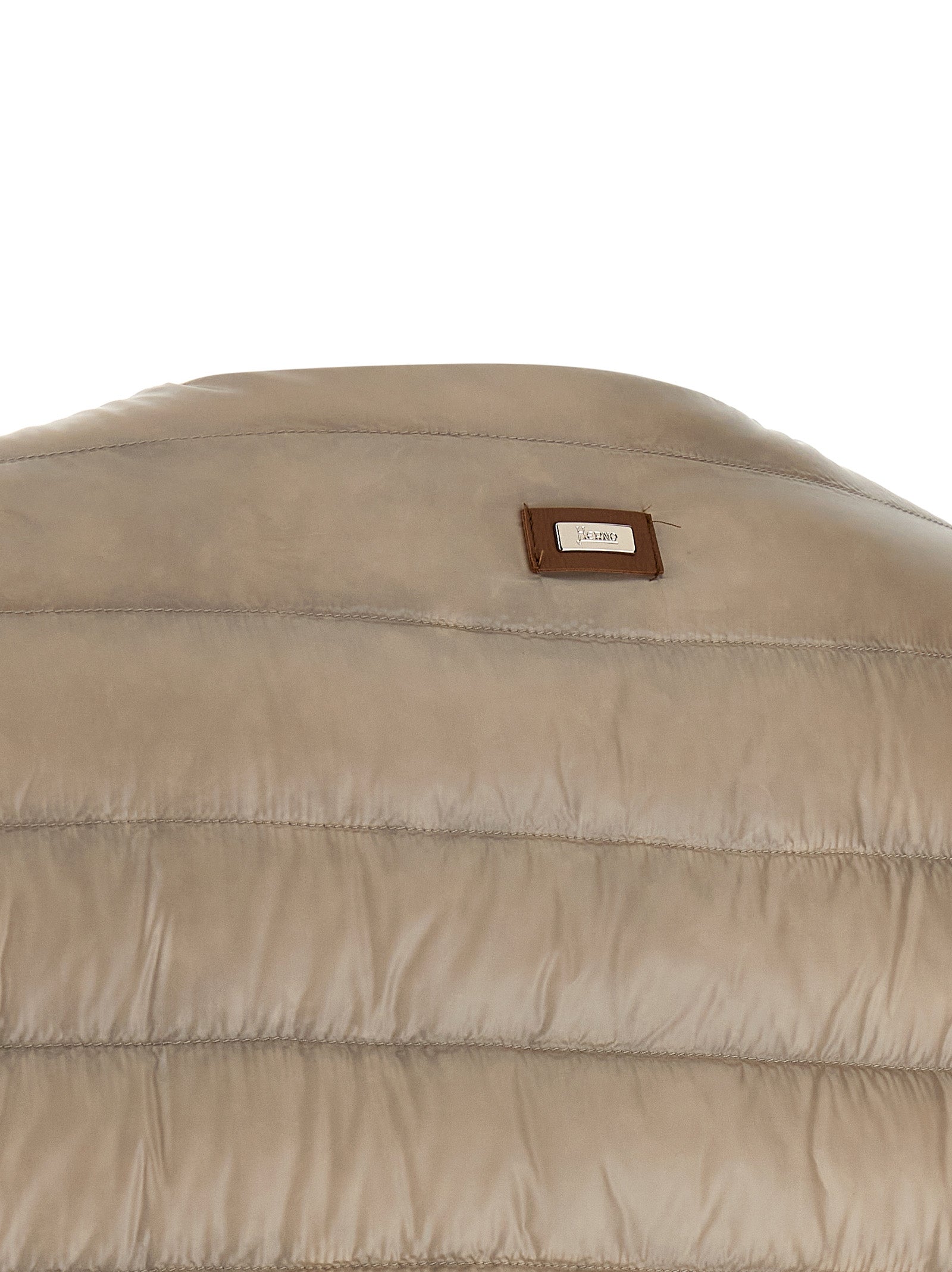 Beige Polyamide Full-Length Jacket