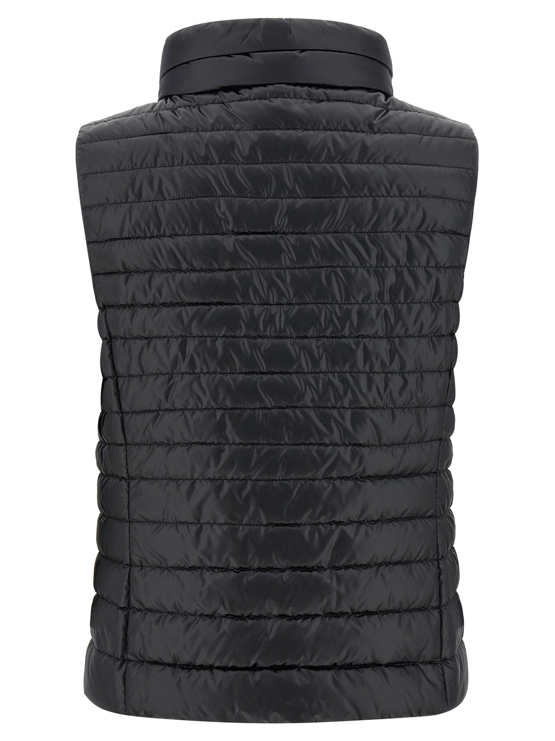 Black Polyester Sleeveless Jacket