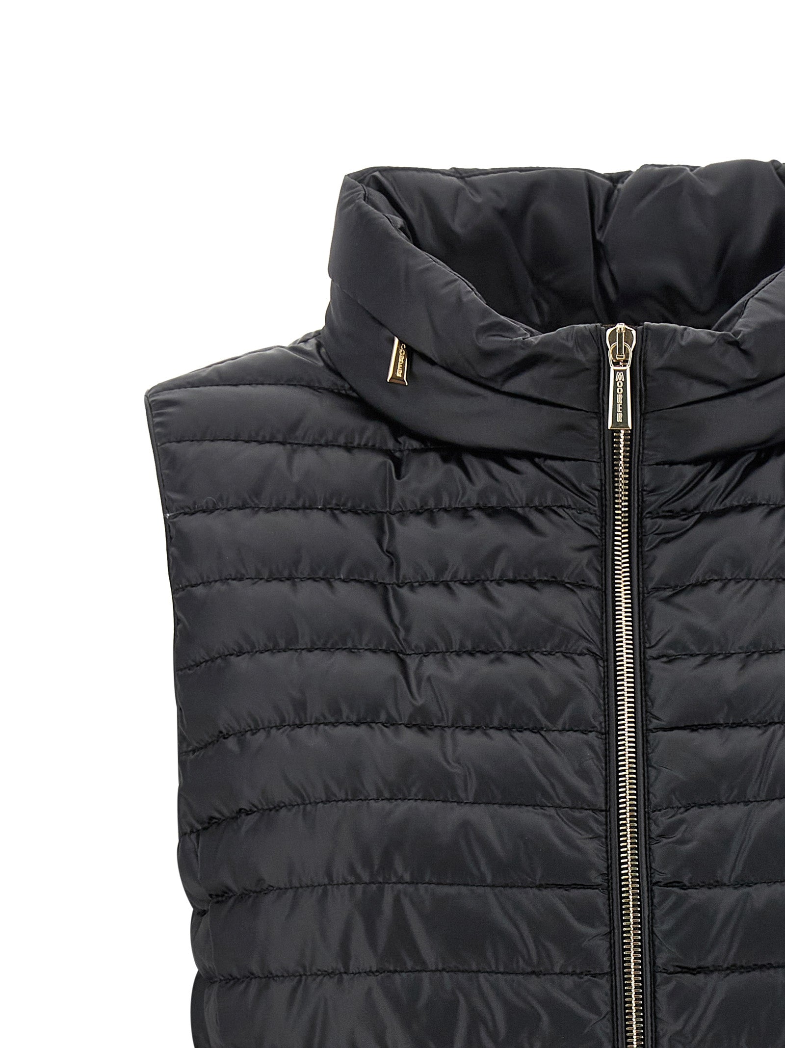 Black Polyester Sleeveless Jacket