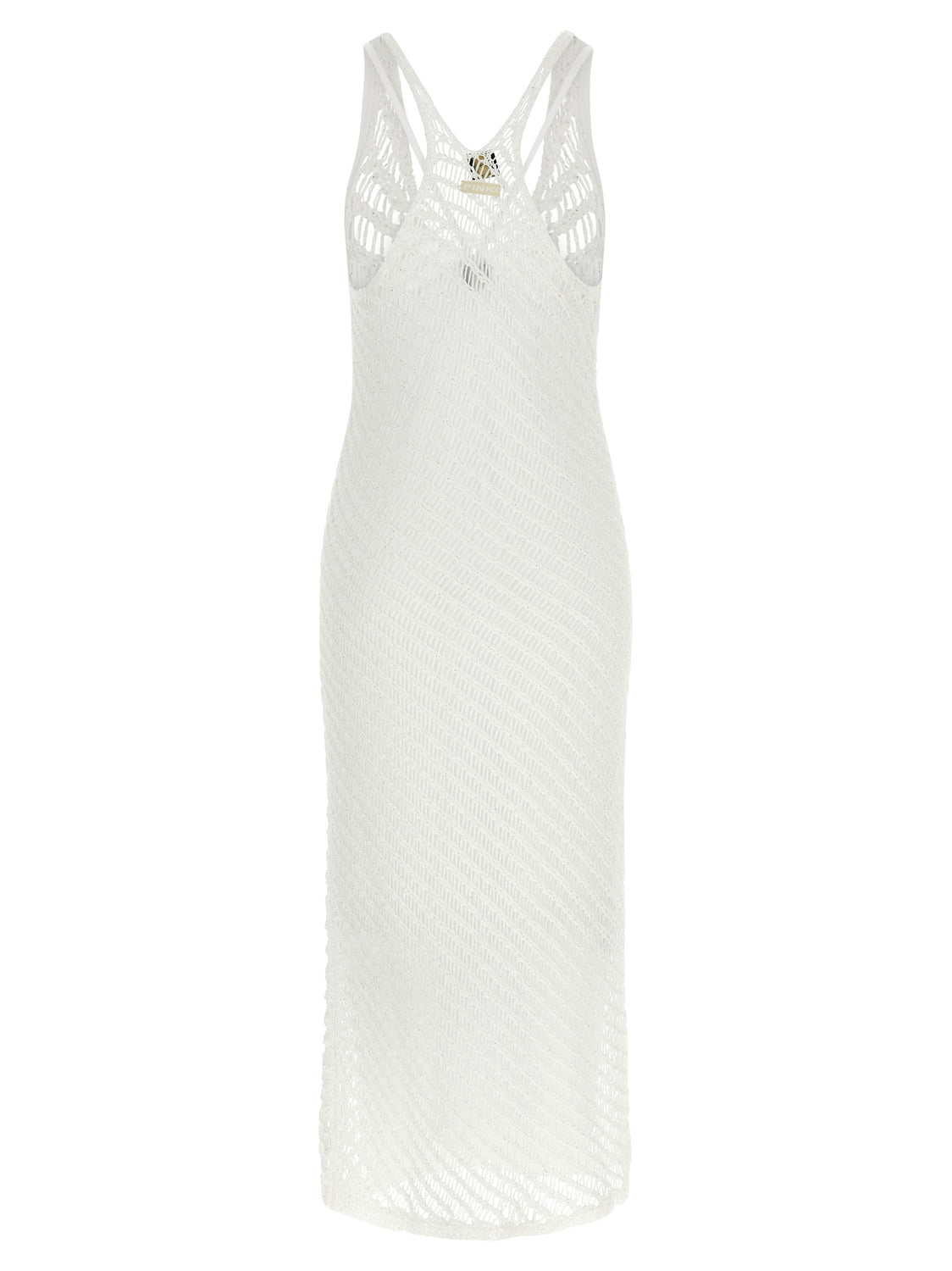 White Polyester Long Dress