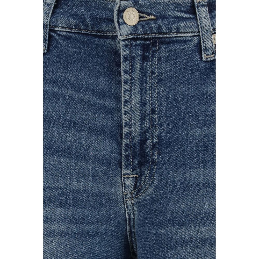 Blue Cotton Flared Jeans
