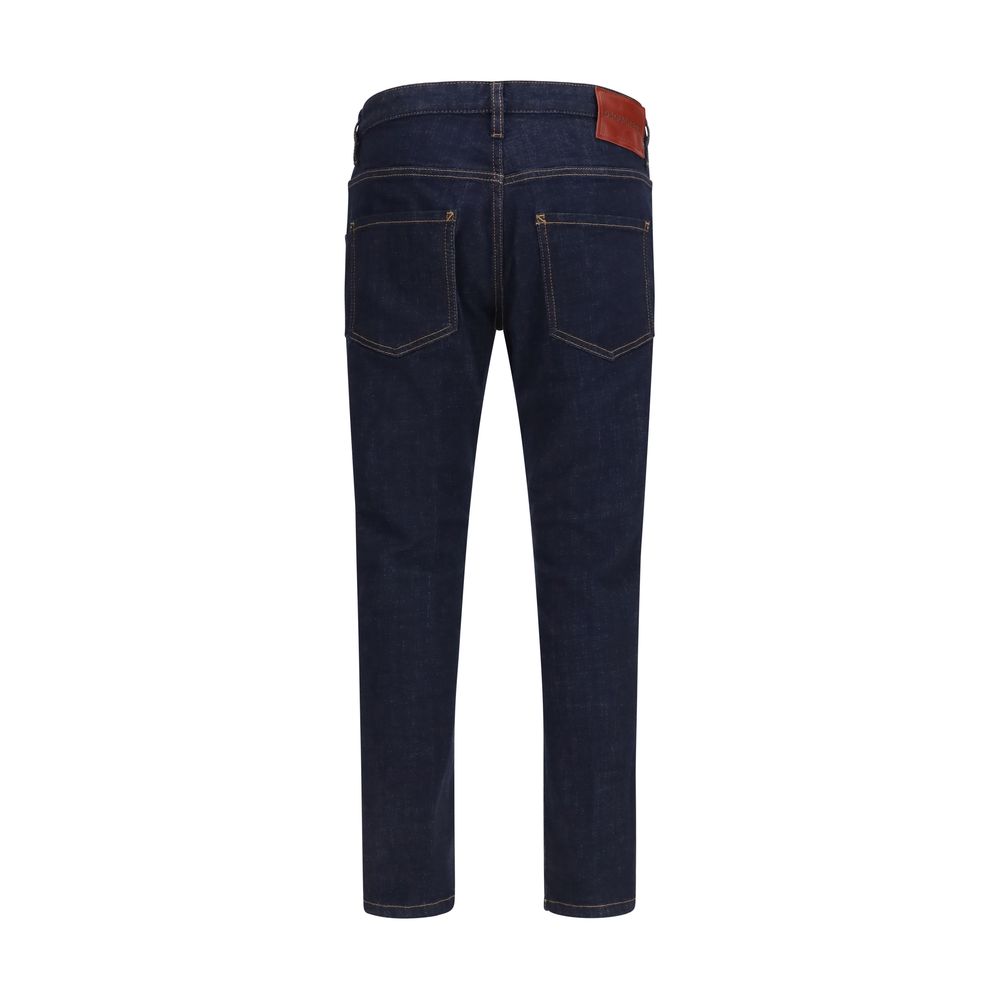Blue Cotton Slim Fit Jeans