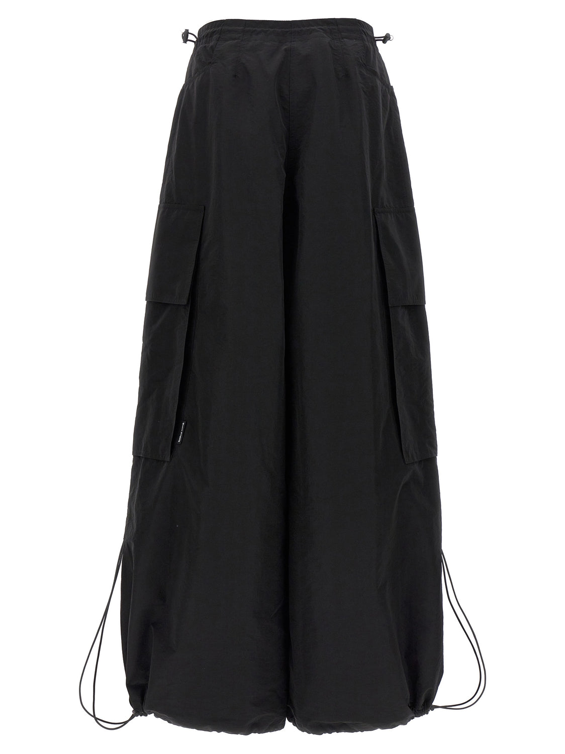 Black Polyamide Casual Pants