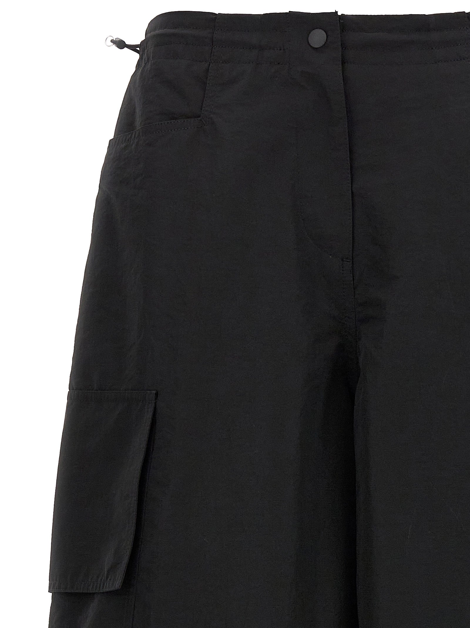 Black Polyamide Casual Pants