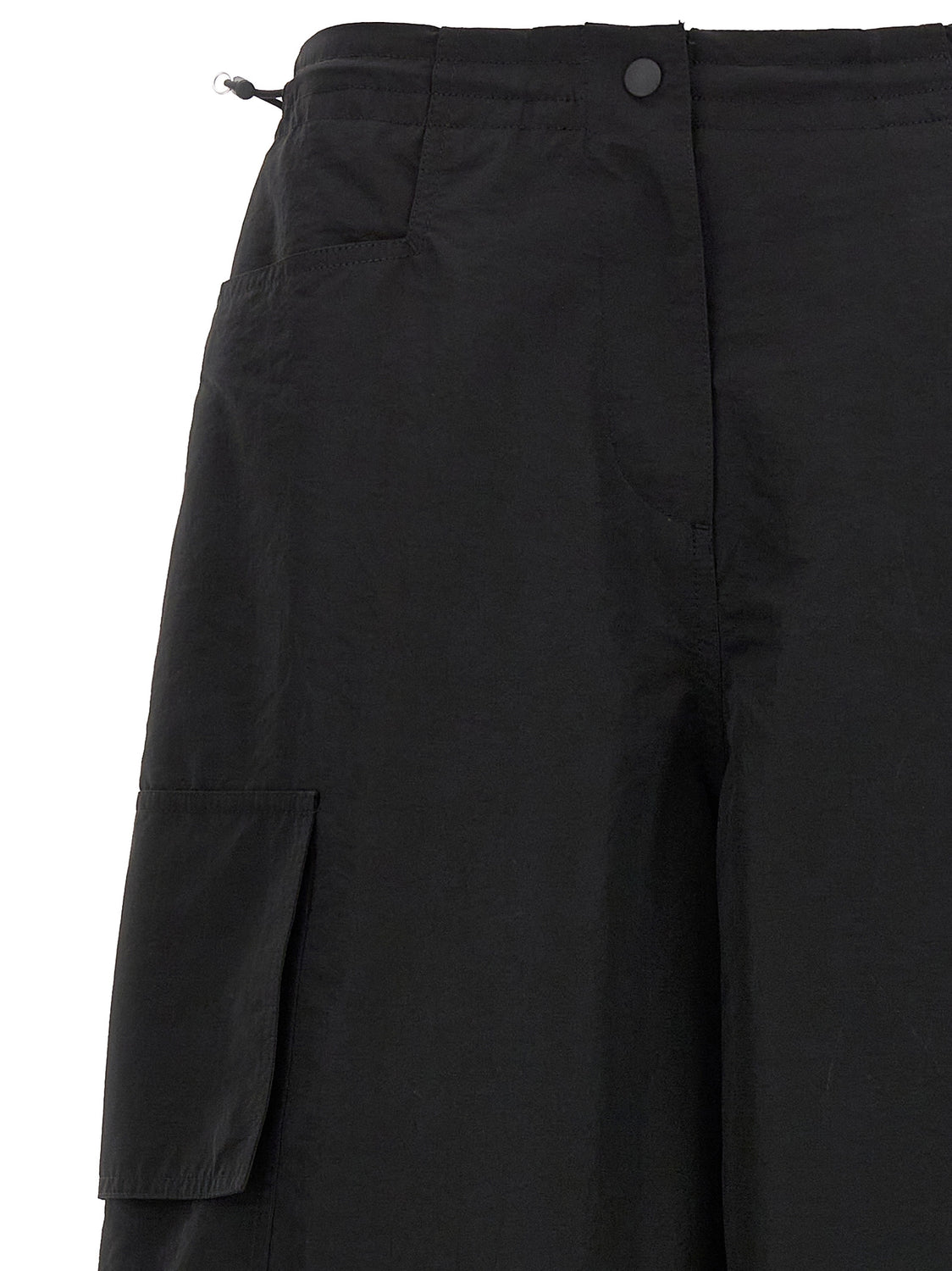 Black Polyamide Casual Pants