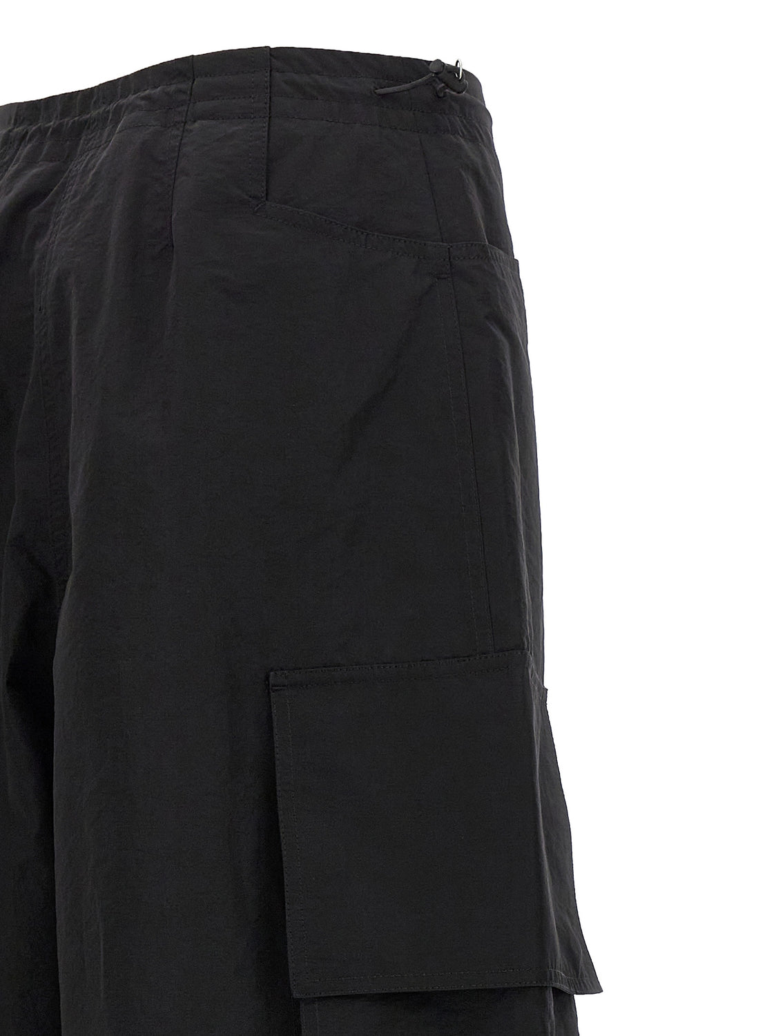 Black Polyamide Casual Pants