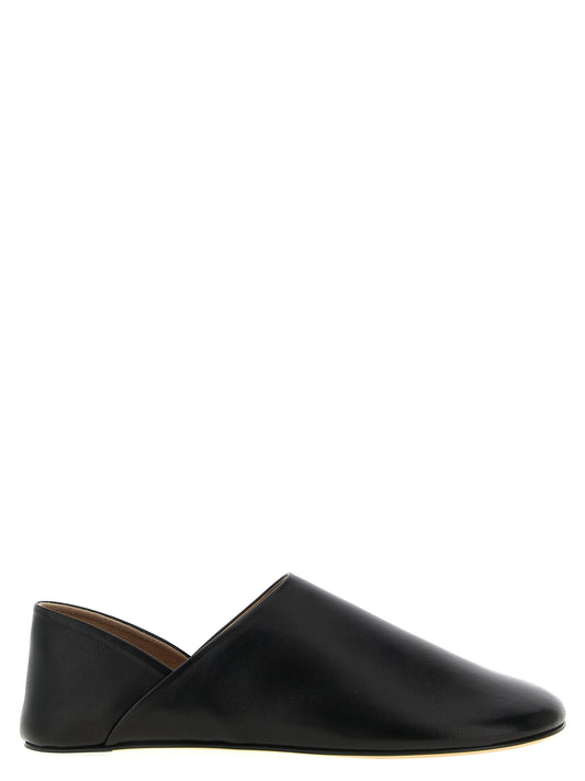 Black Lamb Leather Mules