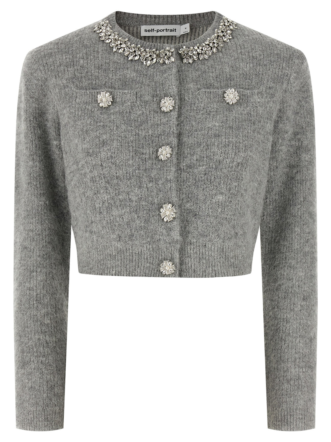 Gray Polyester Cardigan