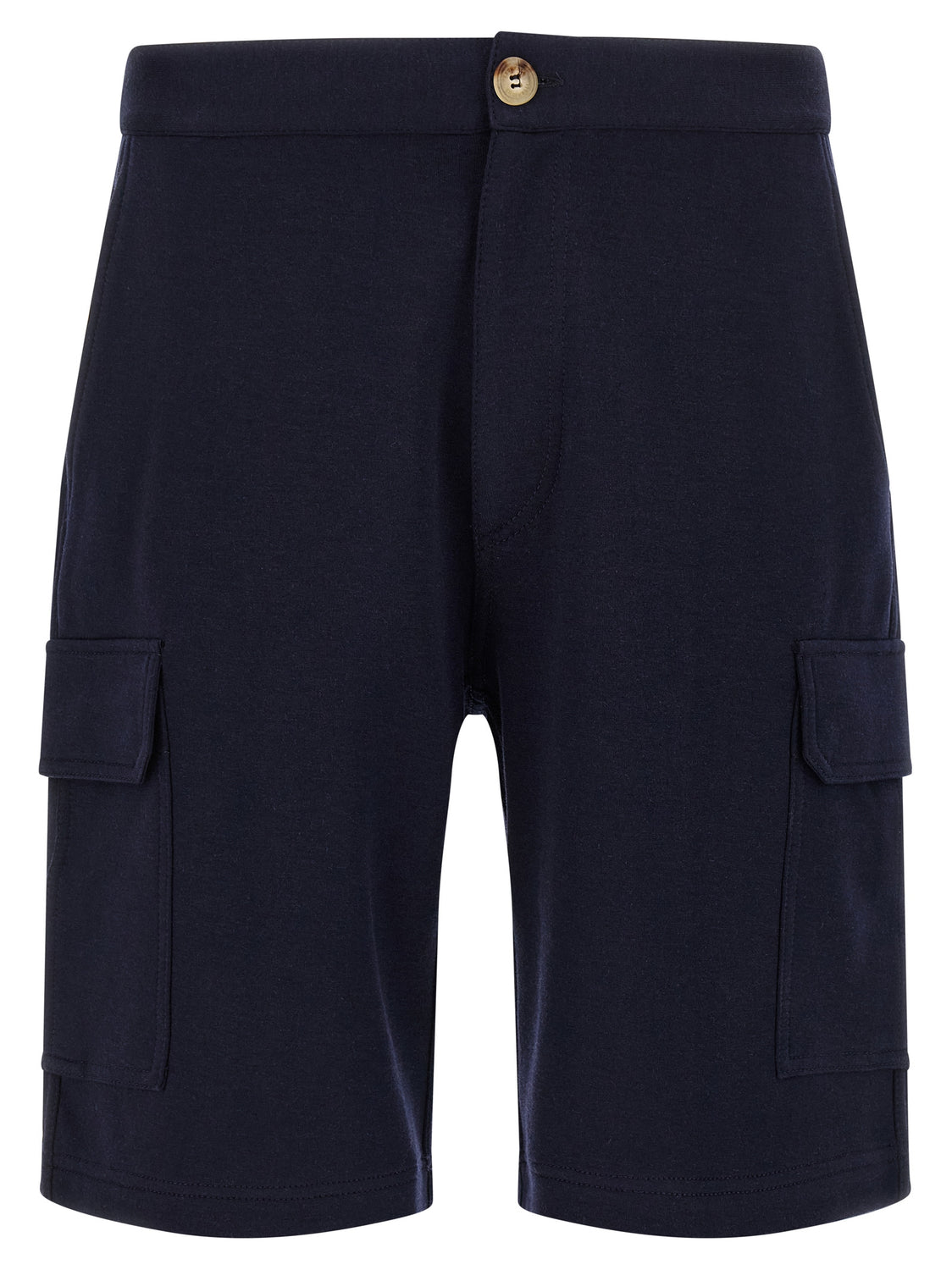 Blue Cotton Bermuda Shorts