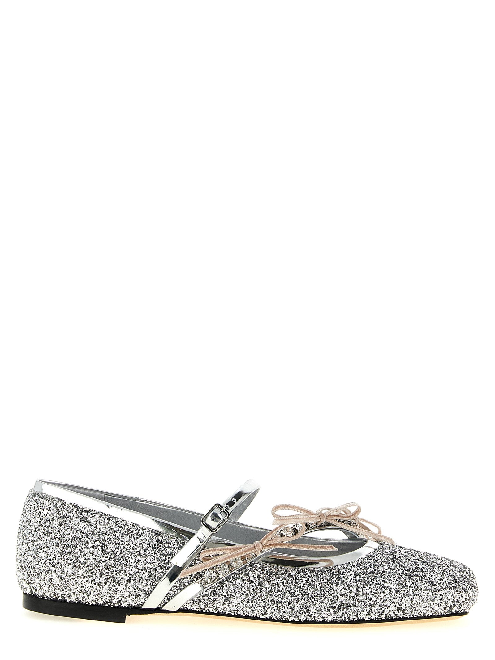 Silver Tencel Ballet Flats