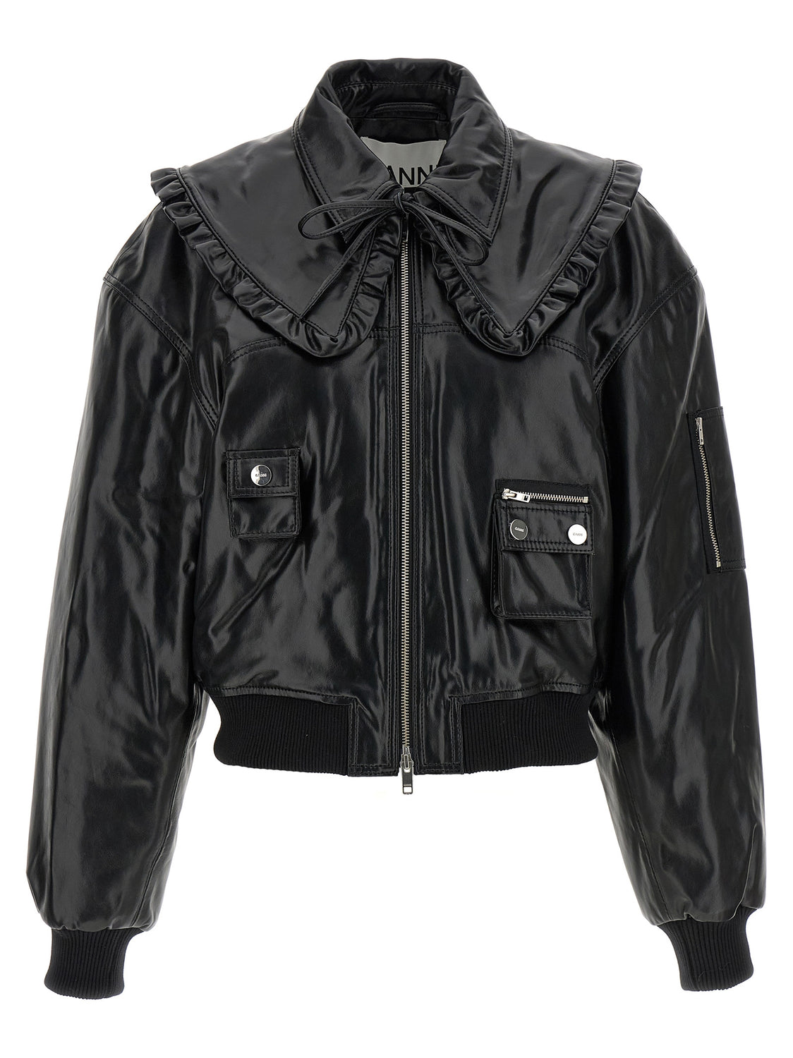 Black Leather Bomber