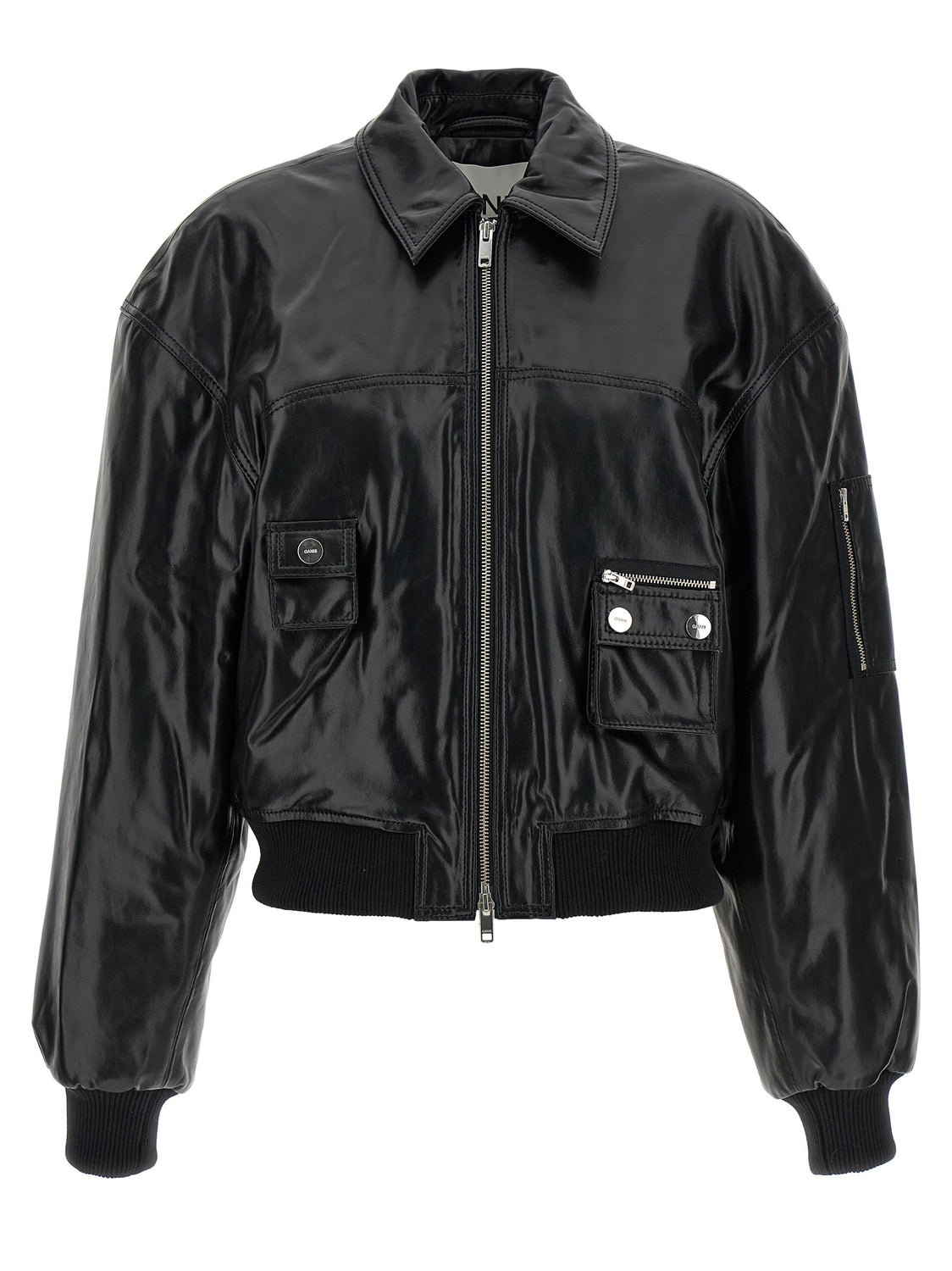 Black Leather Bomber