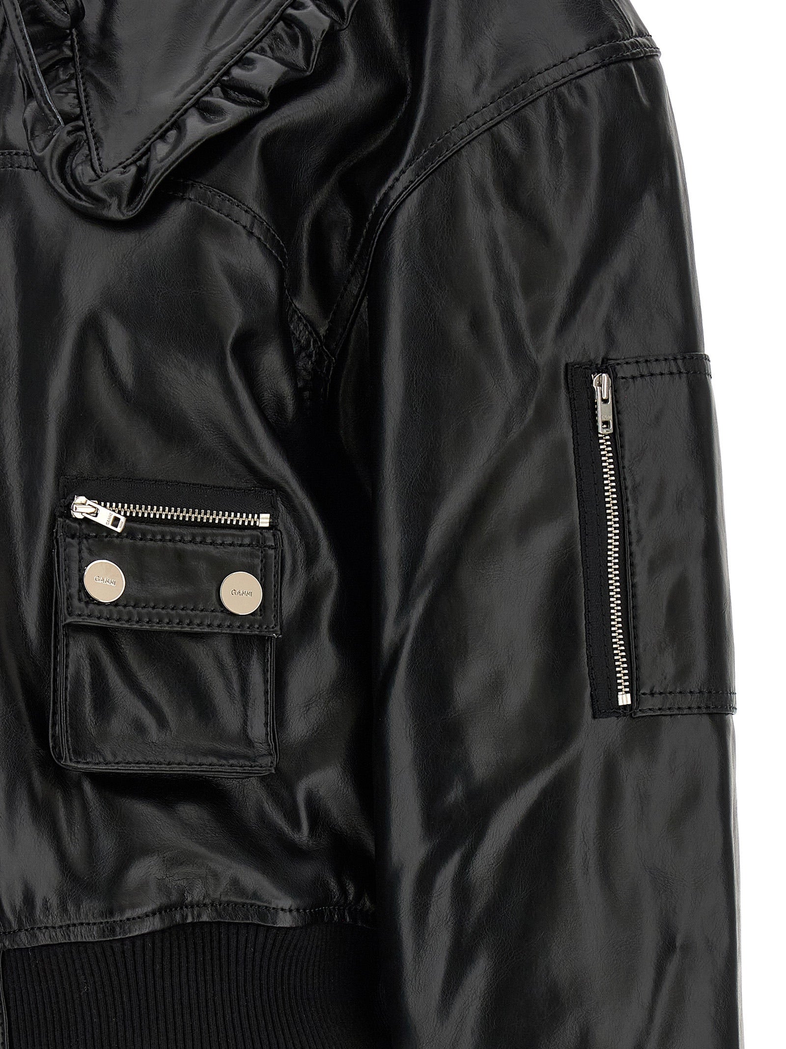 Black Leather Bomber