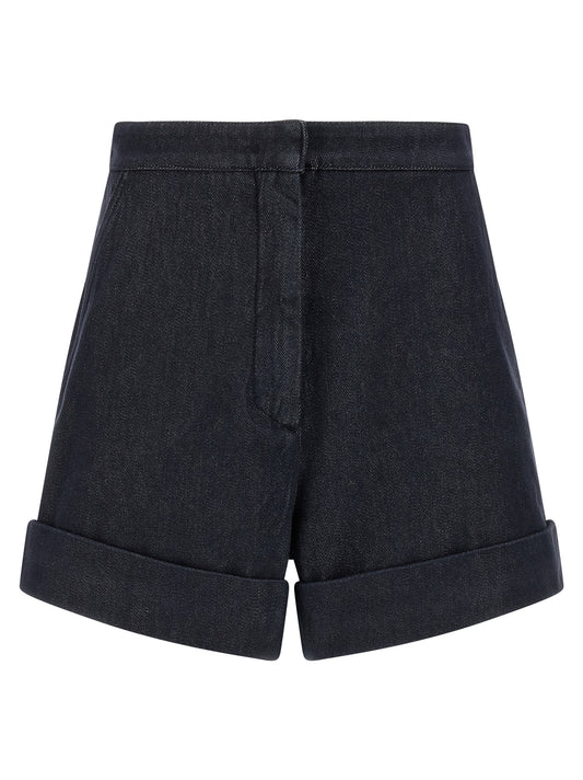 Blue Cotton Bermuda Shorts