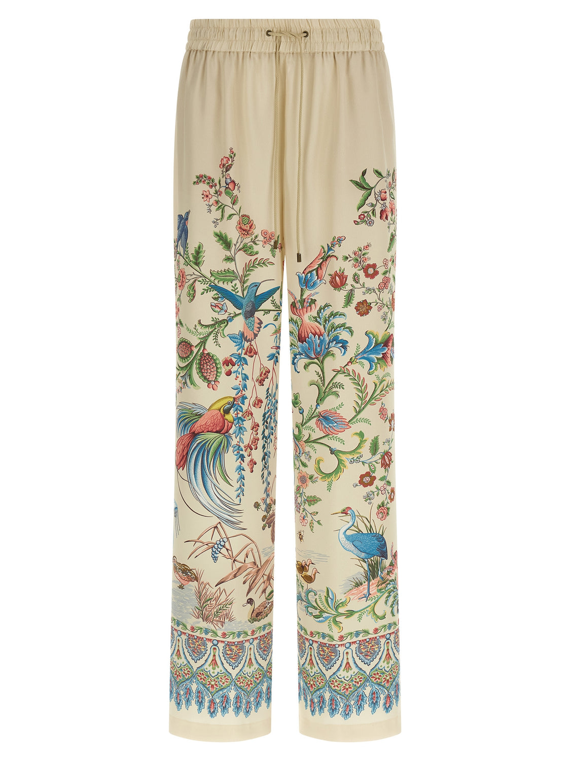 Beige Polyester Casual Pants