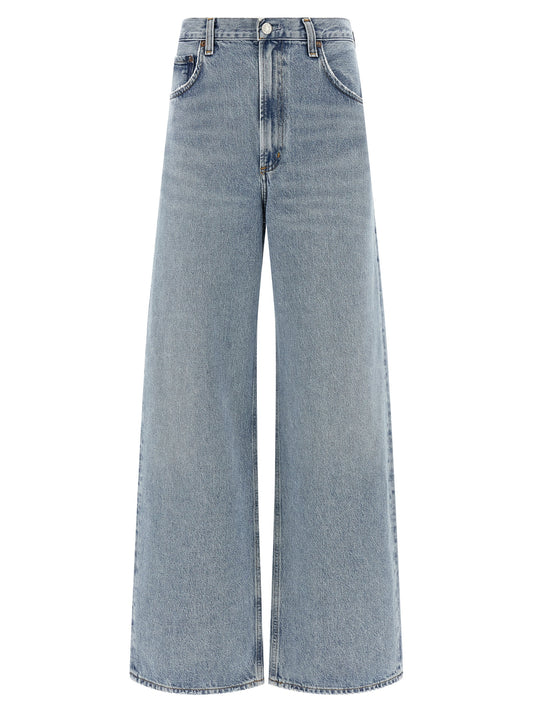Blue Cotton Tapered Jeans