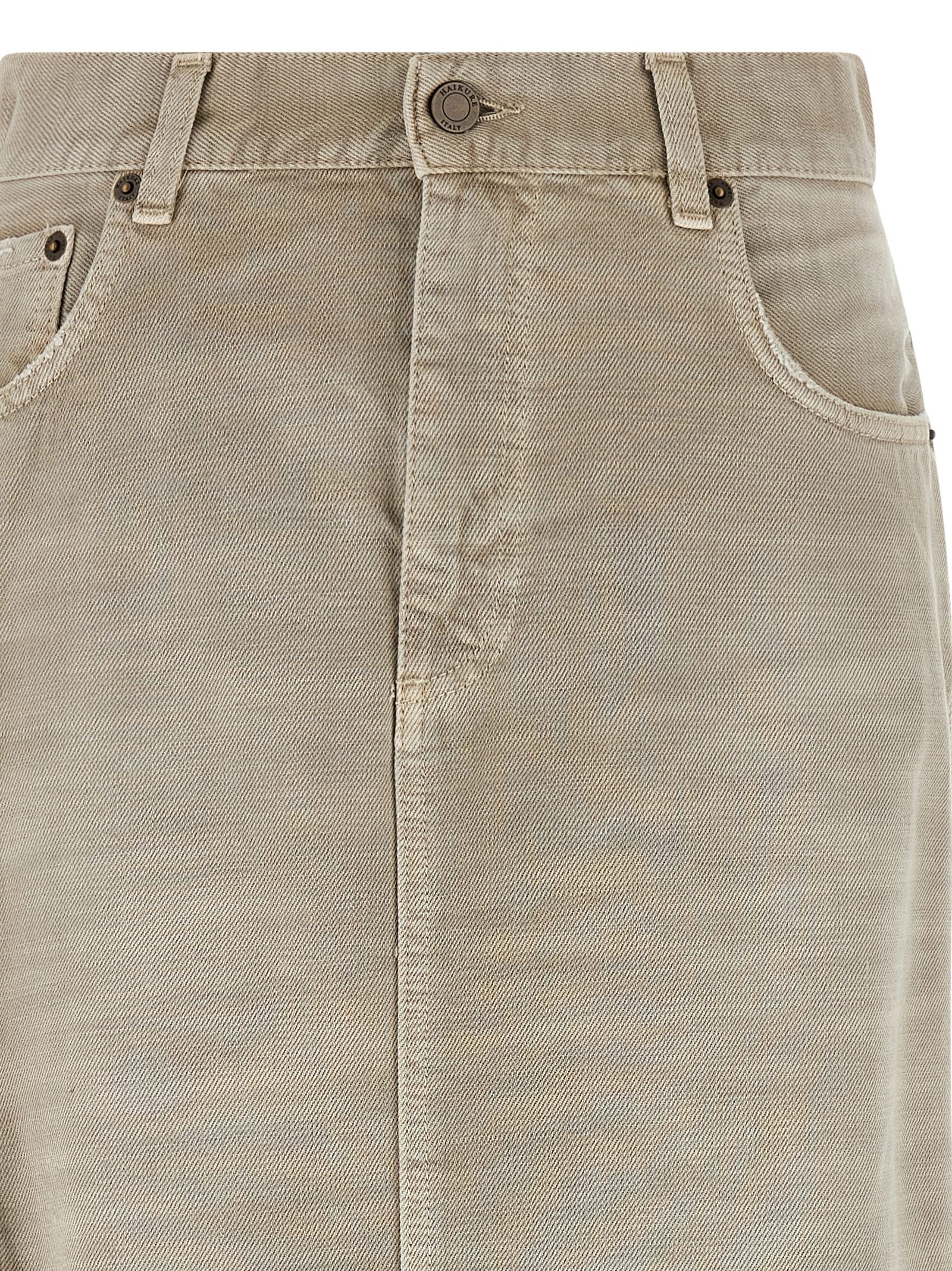 Gray Cotton Midi Skirt